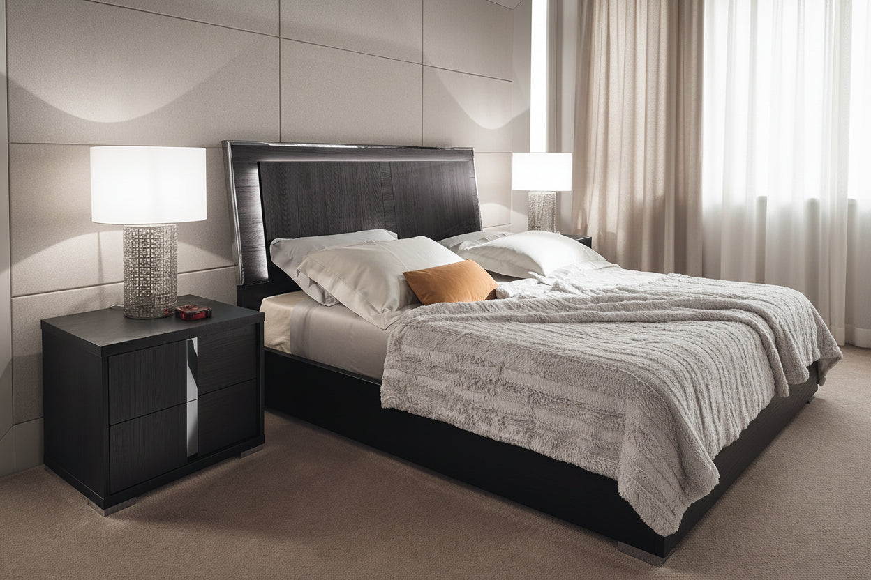 Etna bed and nightstand