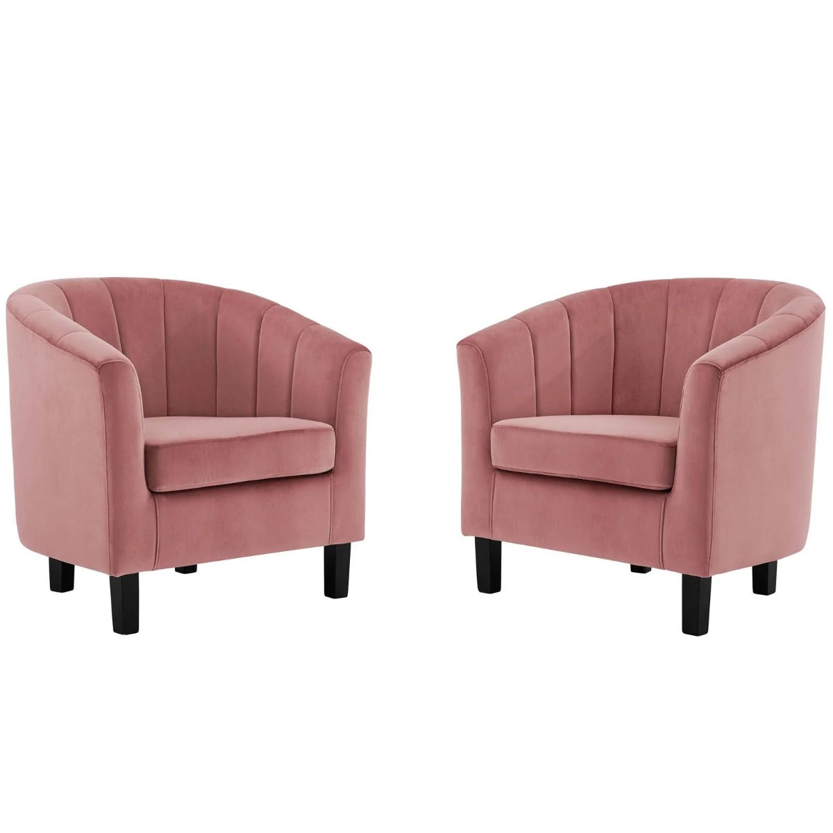 Modway Prospect Channel Tufted Performance Velvet Armchair Set of 2