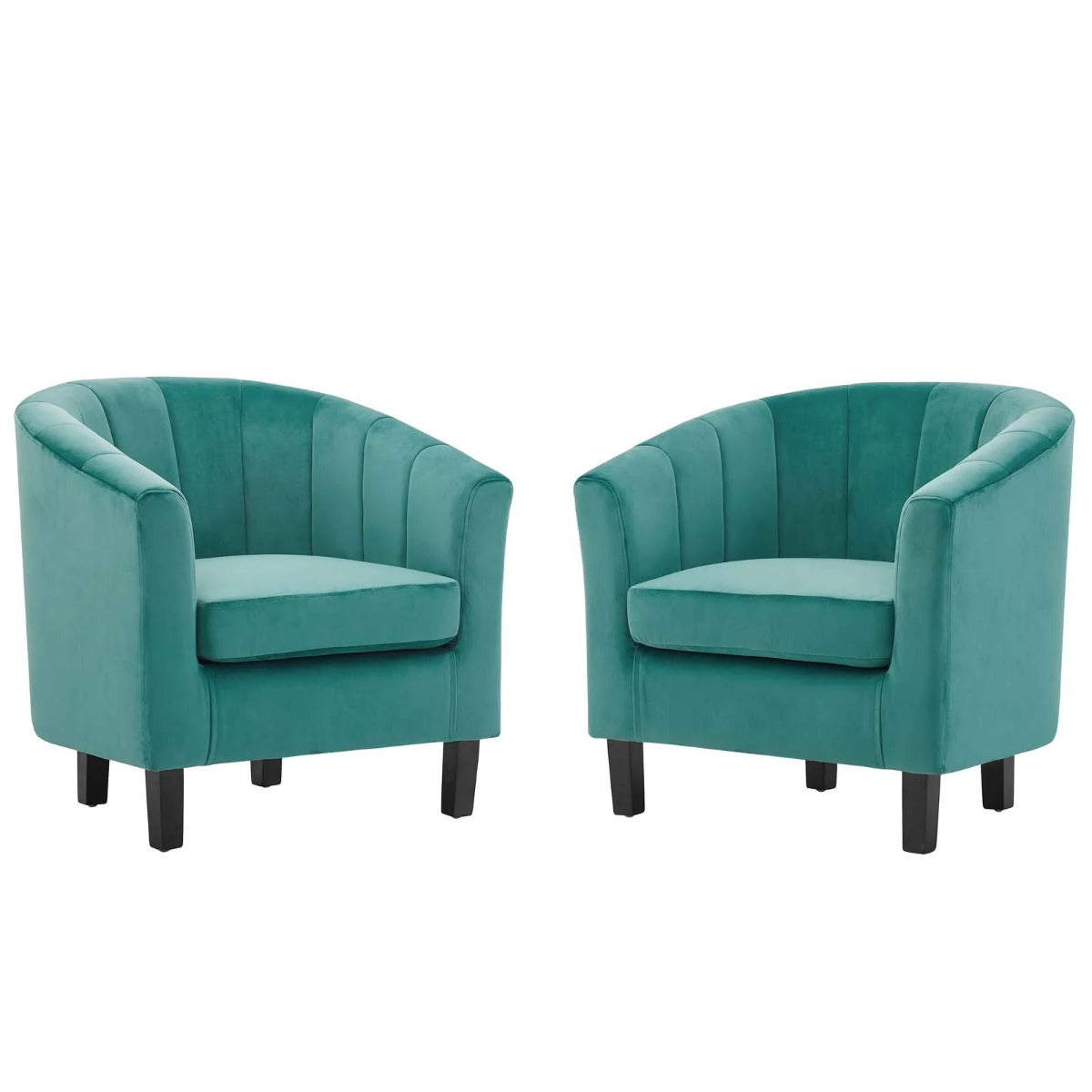 Modway Prospect Channel Tufted Performance Velvet Armchair Set of 2