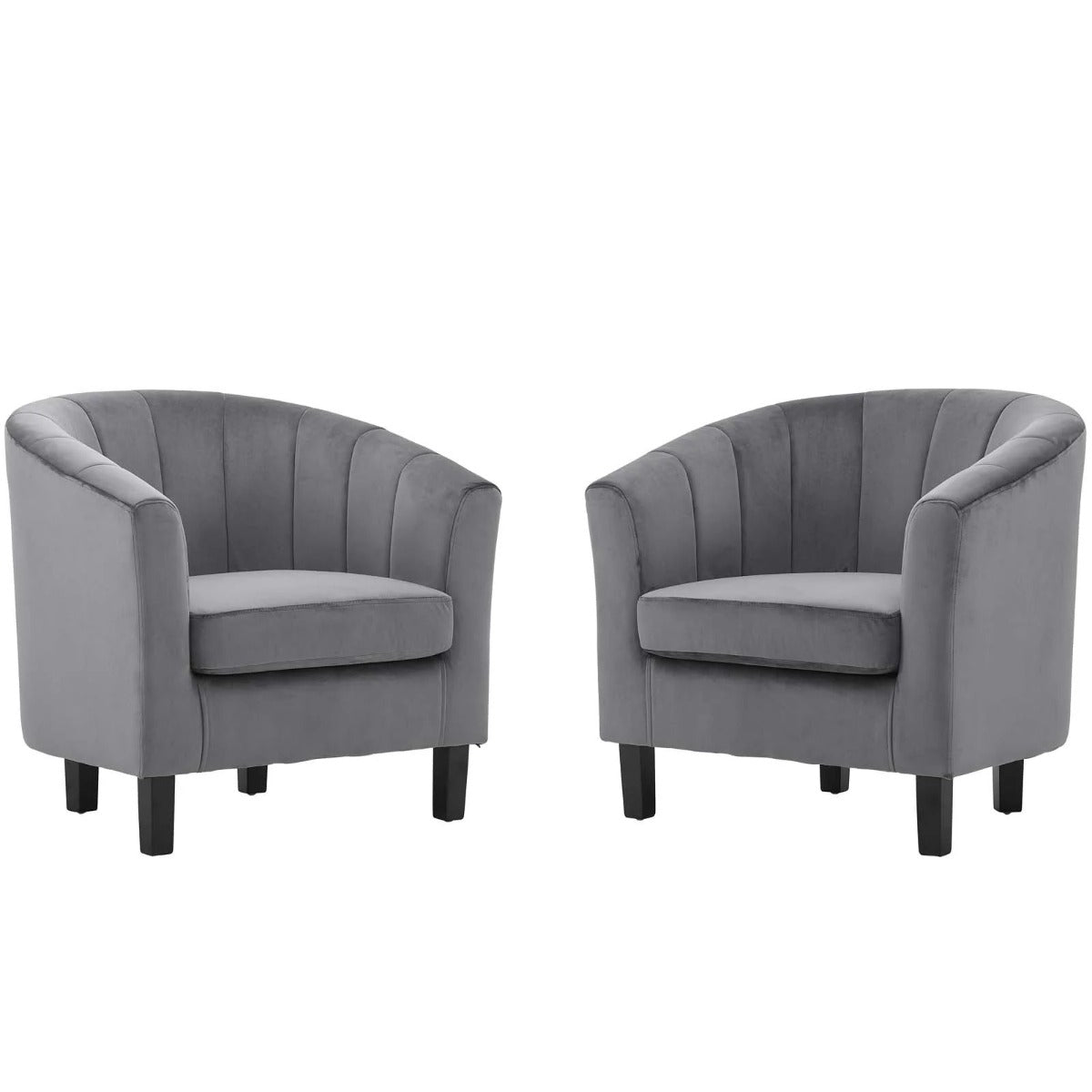 Modway Prospect Channel Tufted Performance Velvet Armchair Set of 2