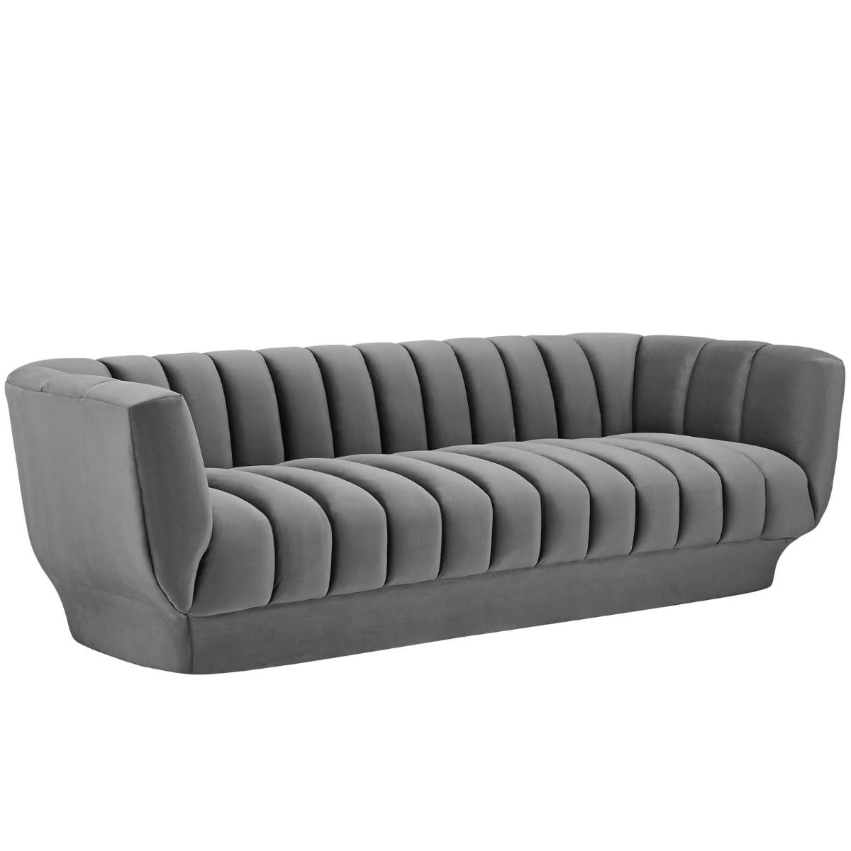 Modway Entertain Vertical Channel Tufted Performance Velvet Sofa and Armchair Set