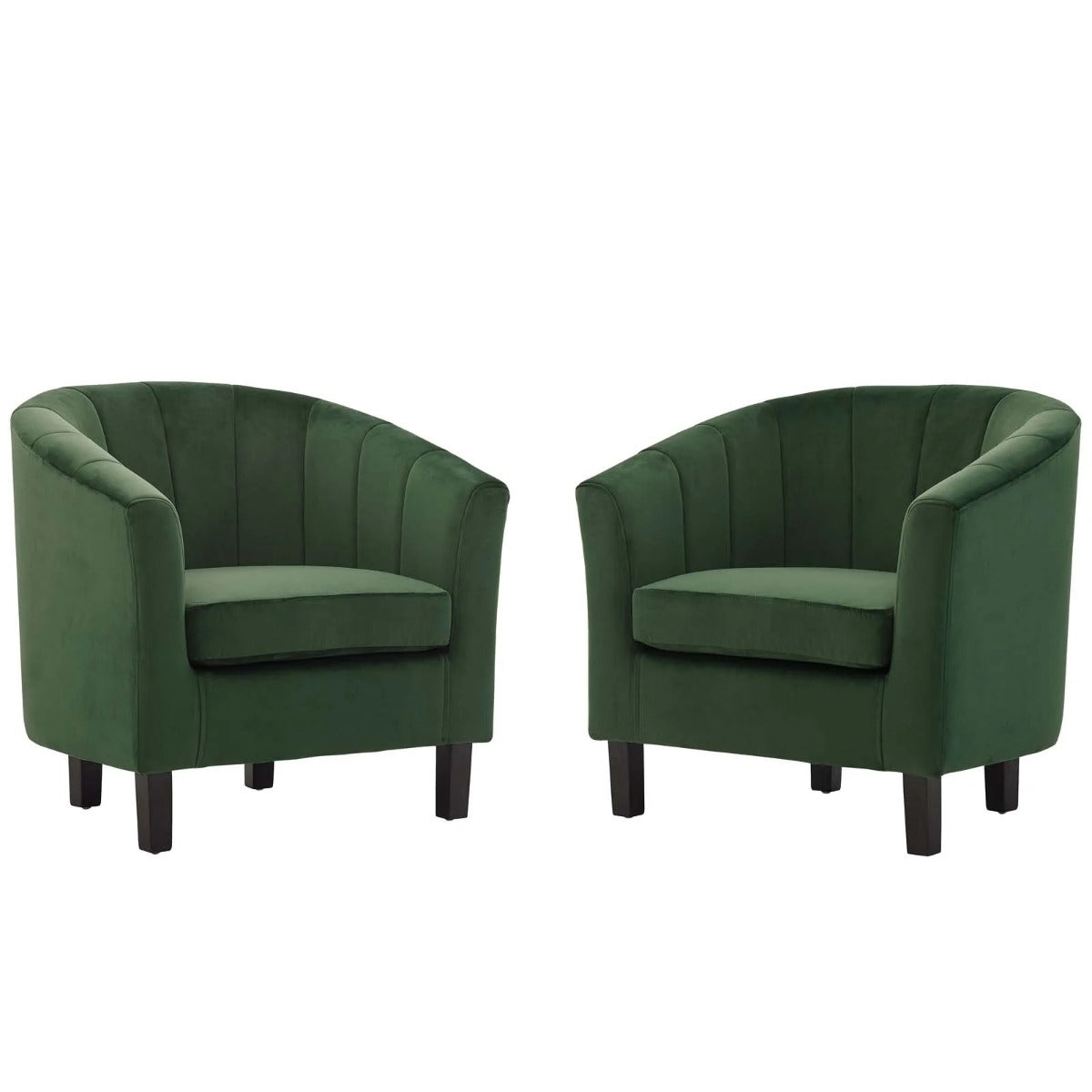 Modway Prospect Channel Tufted Performance Velvet Armchair Set of 2