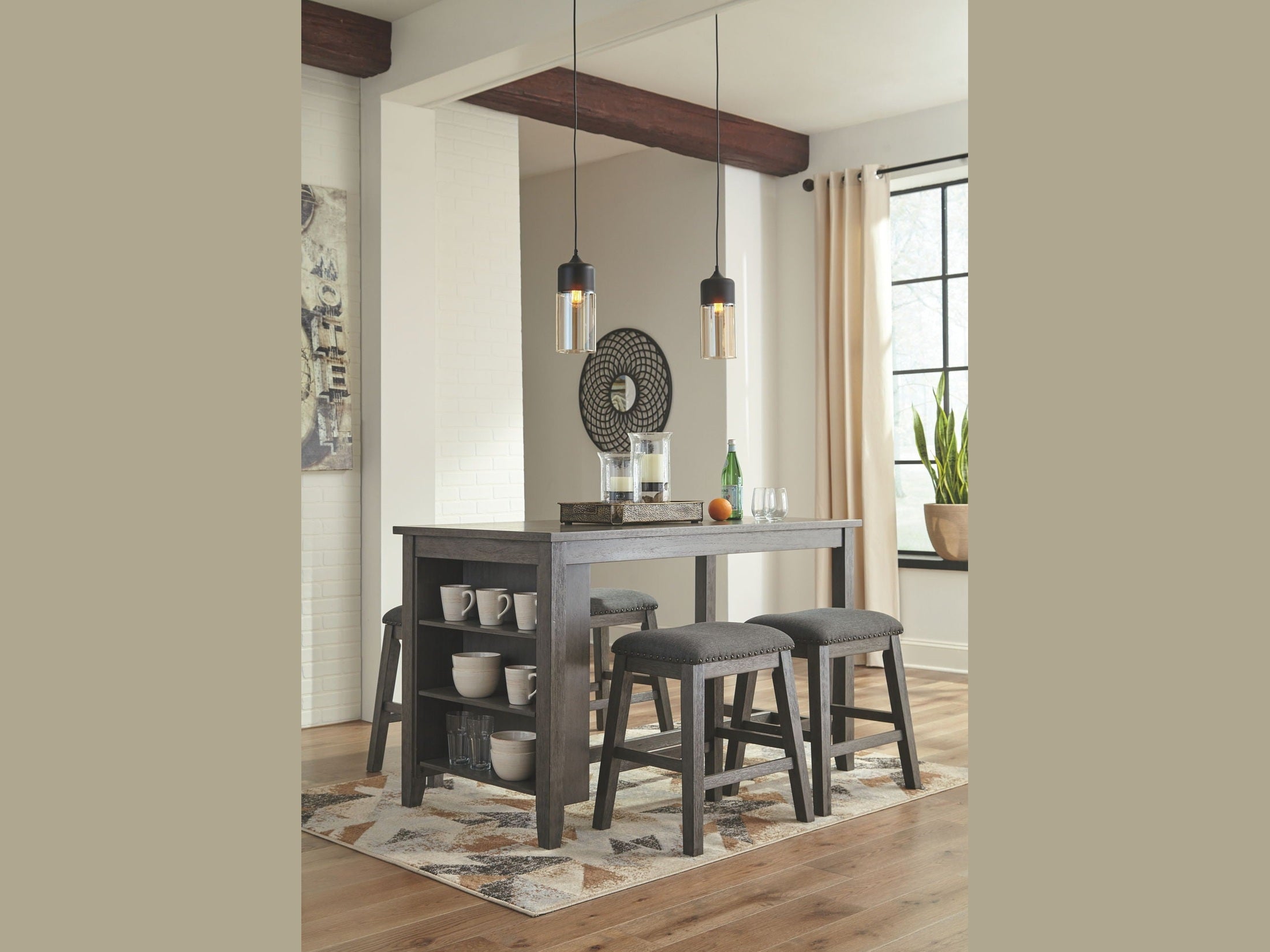 Caitbrook - Rectangular Counter Table Set