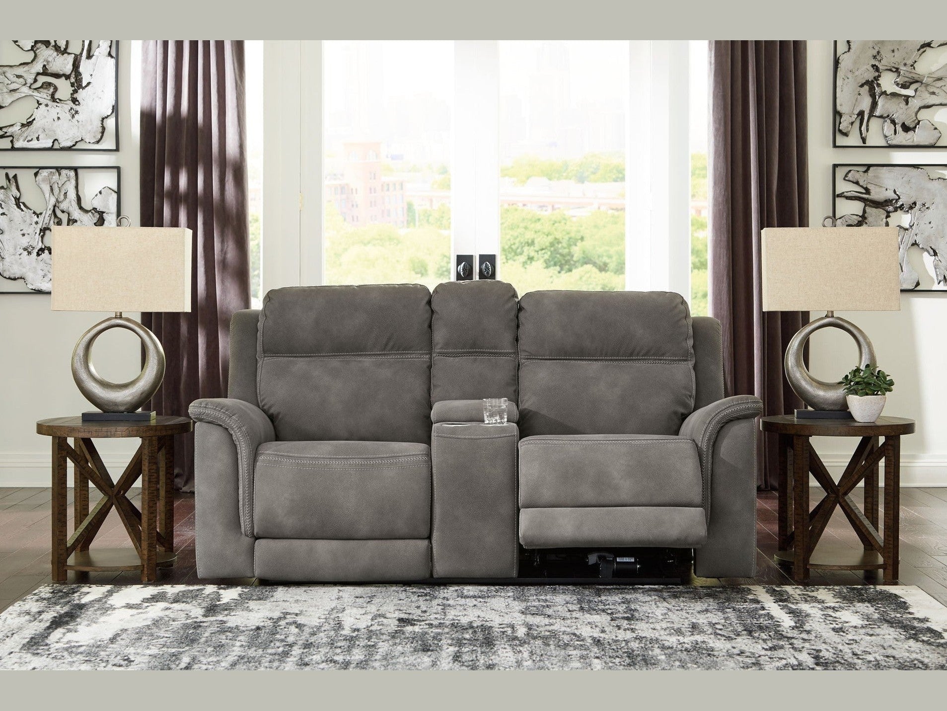 Next-Gen Durapella - Reclining Power Loveseat With Console