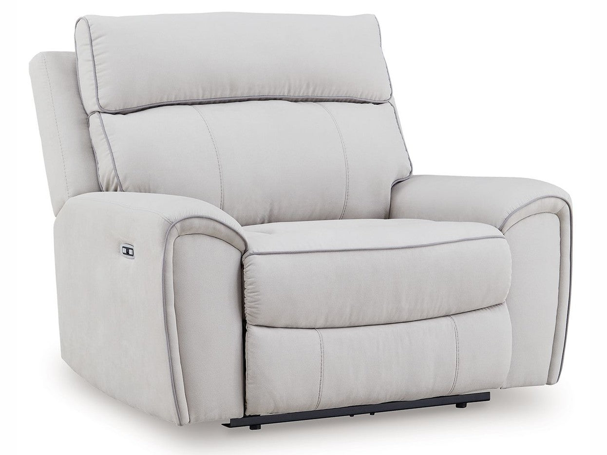 Grafton Pike - Power Recliner / Adjustable Headrest - Pearl / Ash
