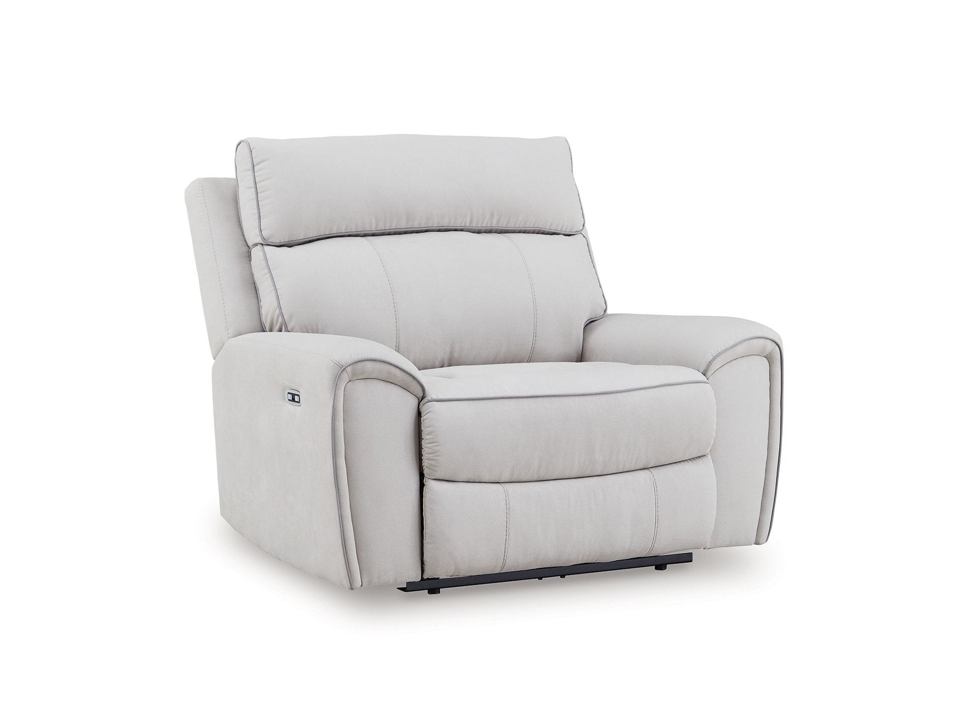 Social Pointe - Power Recliner / Adjustable Headrest - Pearl / Ash
