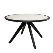 Cezar - 51" Round Outdoor Dining Table, Seats 4 - Black & White Veinstone
