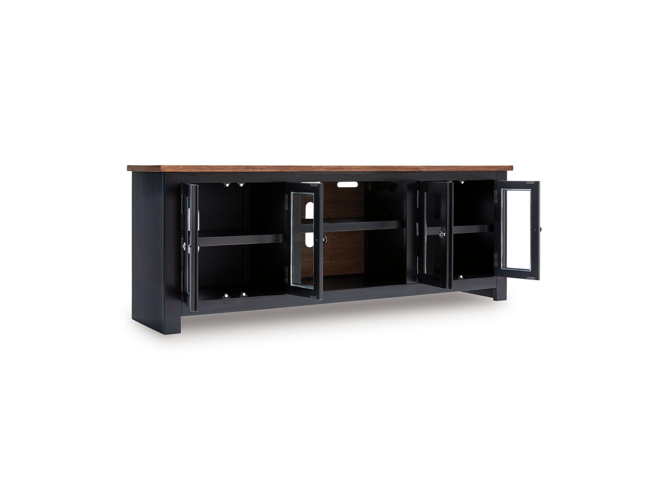 Wildenauer - XL TV Stand With Fireplace Option - Brown / Black