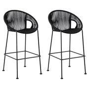 Acapulco - 30" Indoor Outdoor Steel Bar Stool With Rope Set of 2
