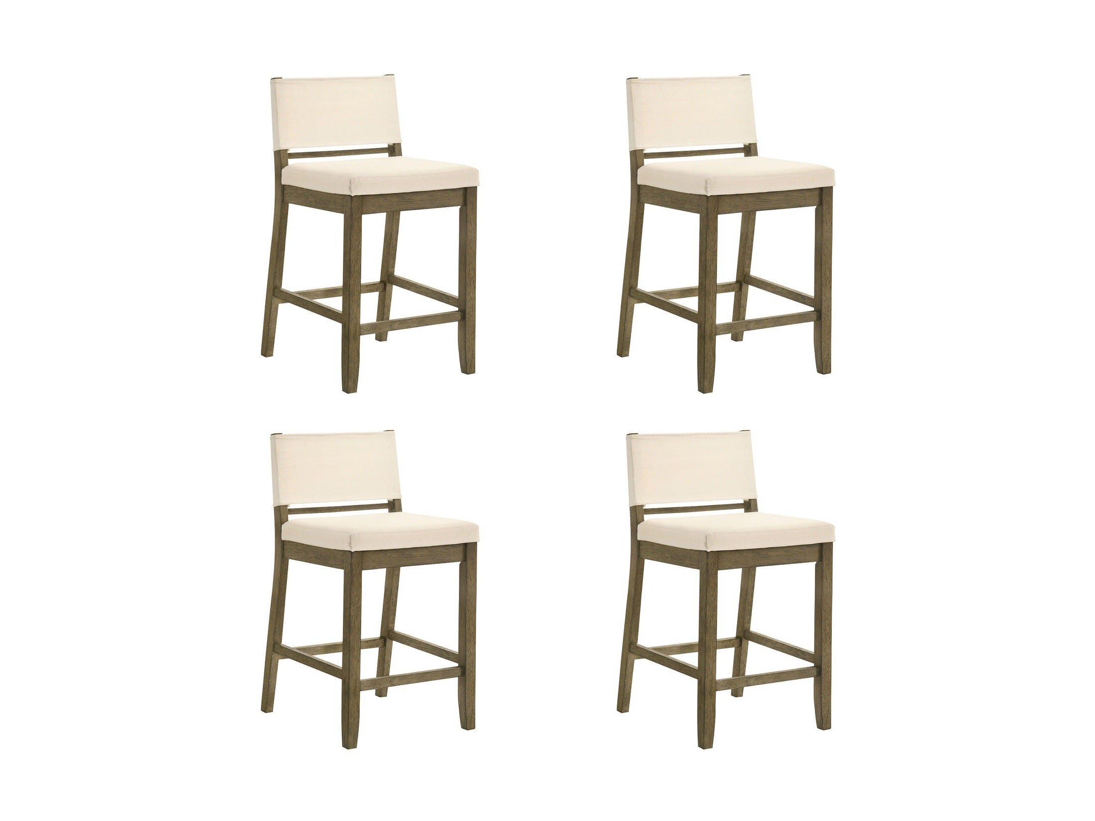 Yaneli - Contemporary Natural Wood Counter Height Kitchen Bar Stool