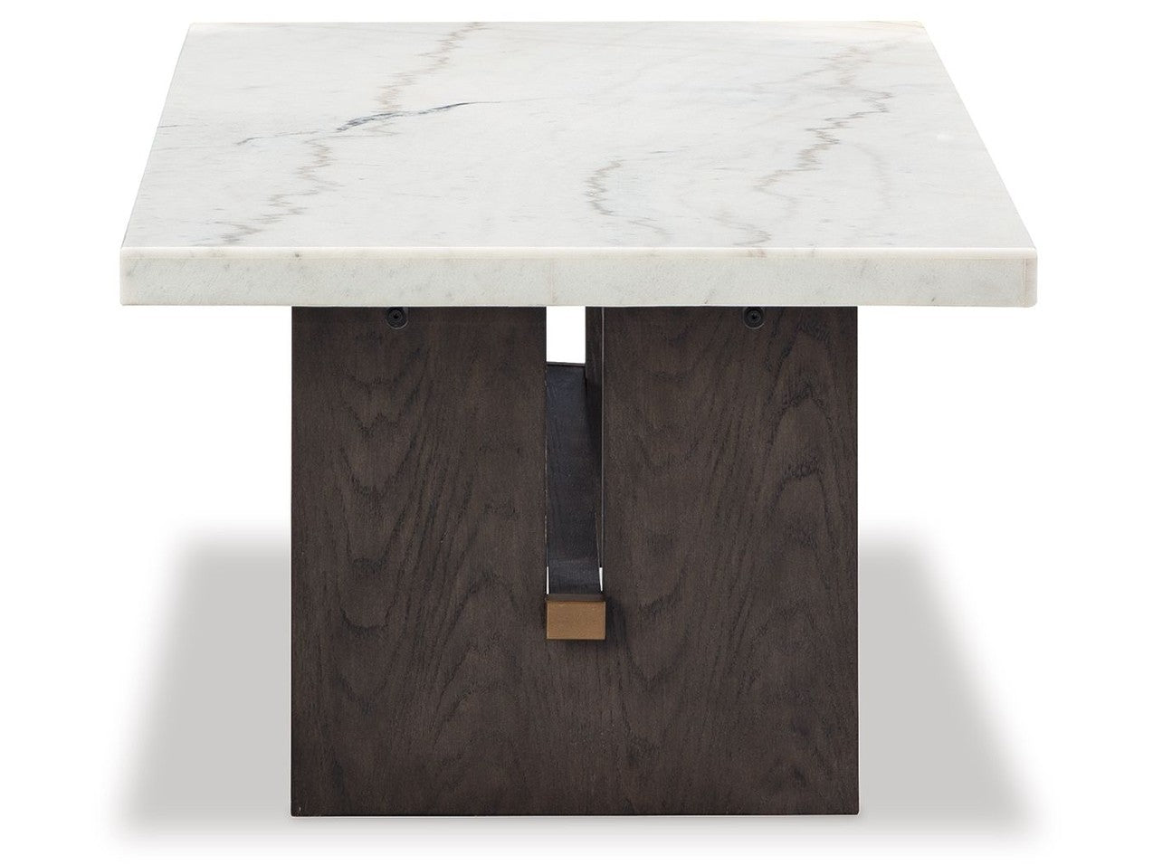Burkhaus - Rectangular Cocktail Table - White / Dark Brown
