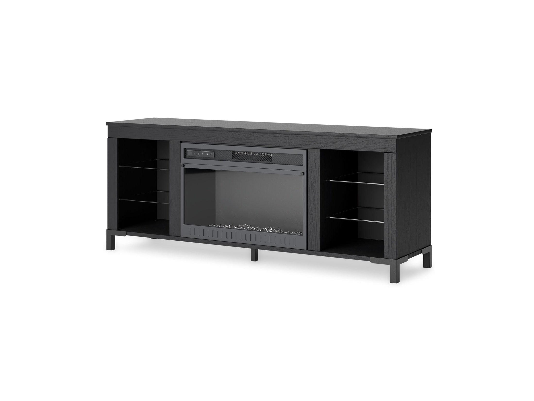 Cayberry - TV Stand With Fireplace - Black