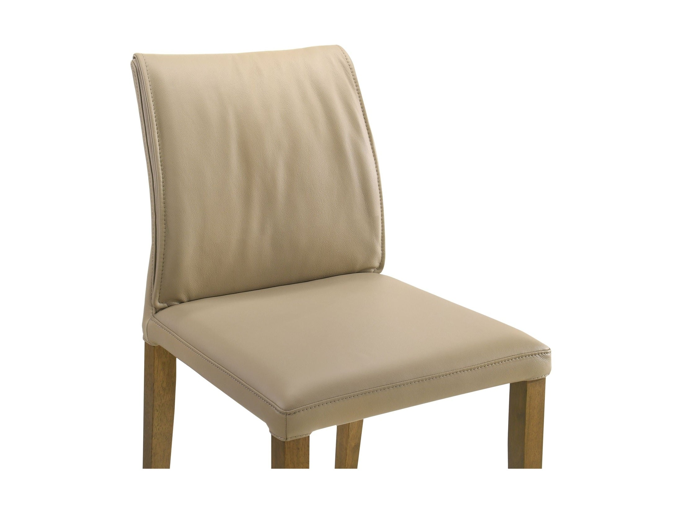 Velena - Full Back Top Grain Leather Upholstered Wood Dining Chairs (Set of 2) - Khaki