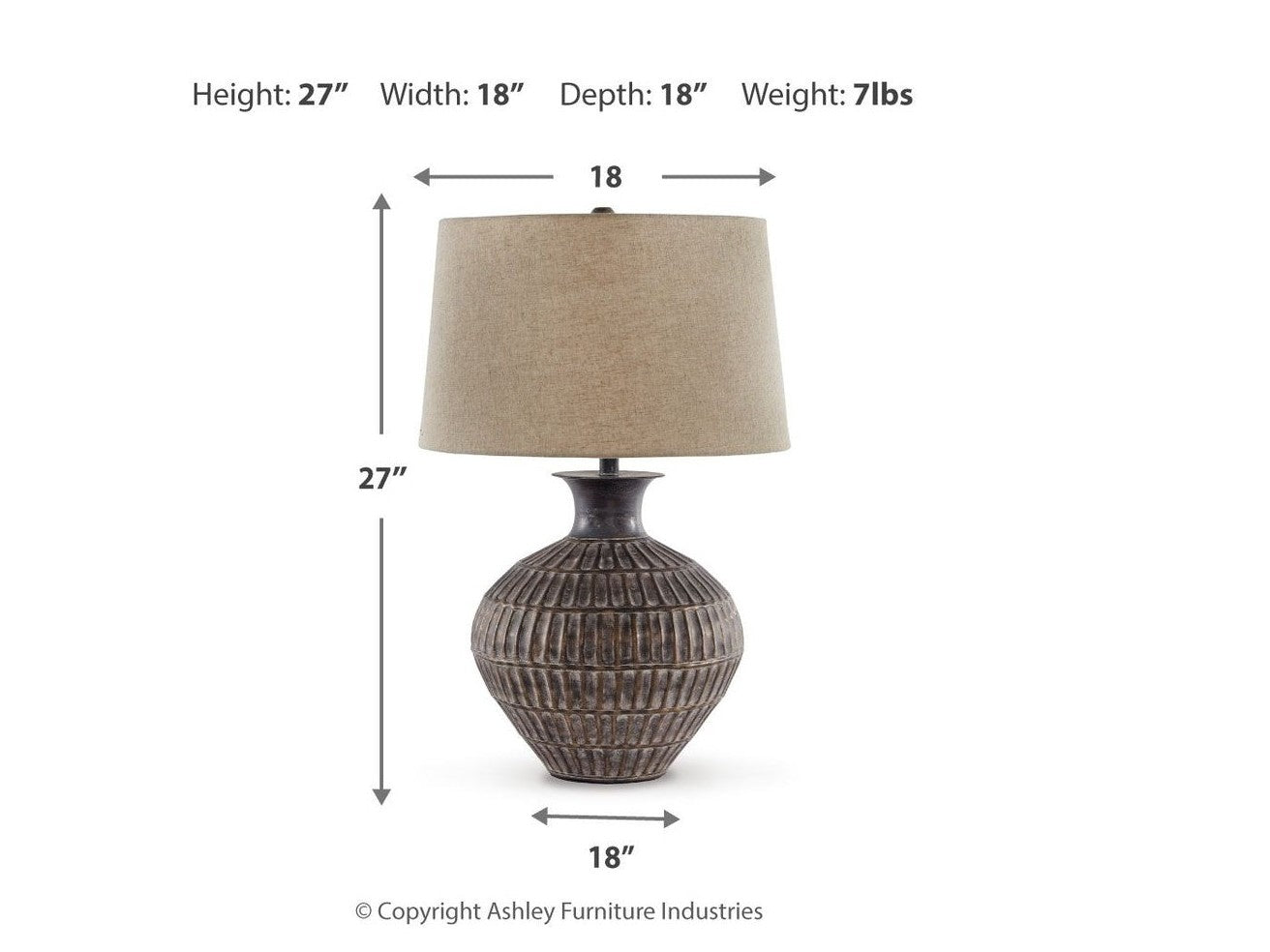 Magan - Metal Table Lamp  - Antique Bronze Finish