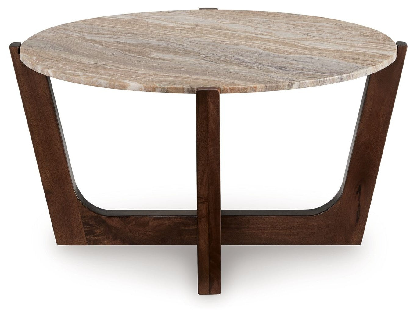 Tanidore - Round Cocktail Table - Warm Brown