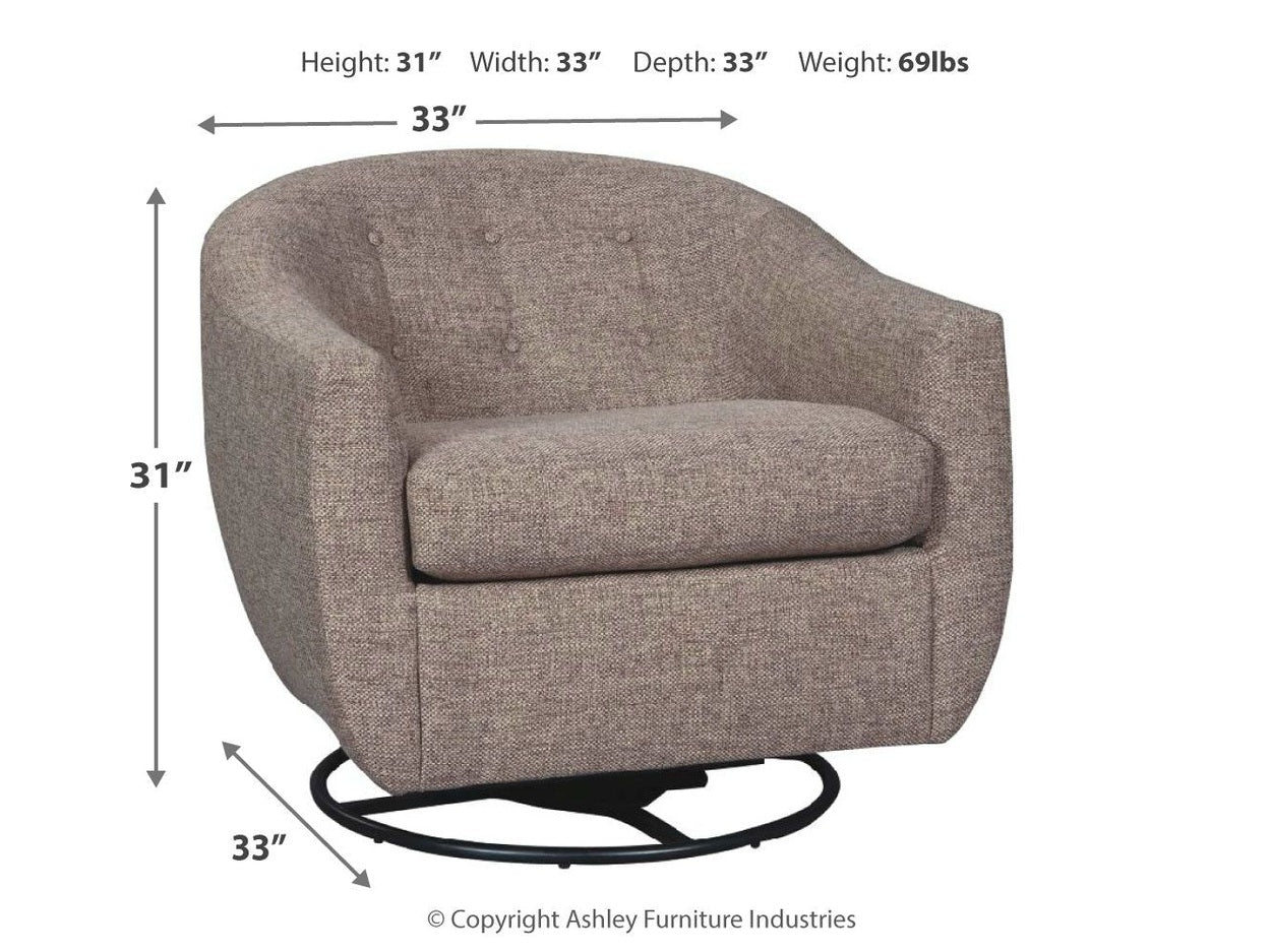 Upshur - Swivel Glider Accent Chair - Taupe