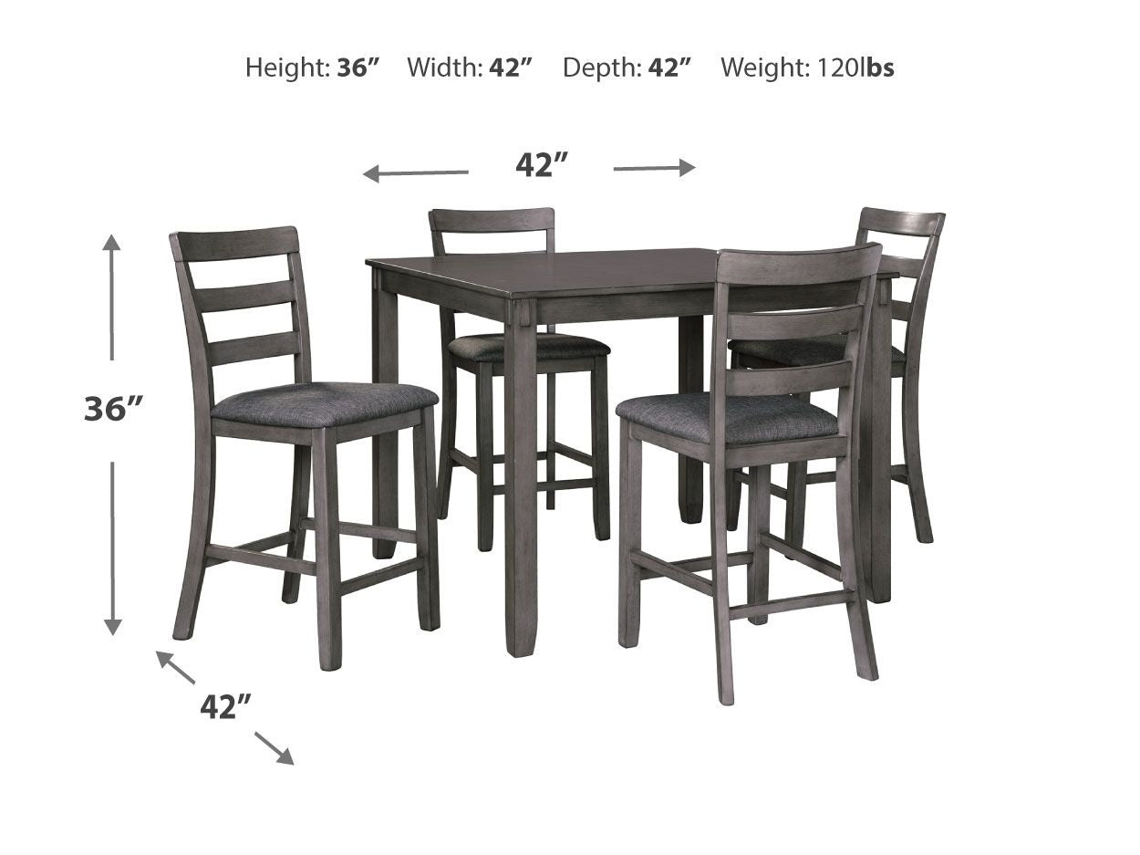 Bridson - Square Counter TBL Set (Set of 5) - Gray