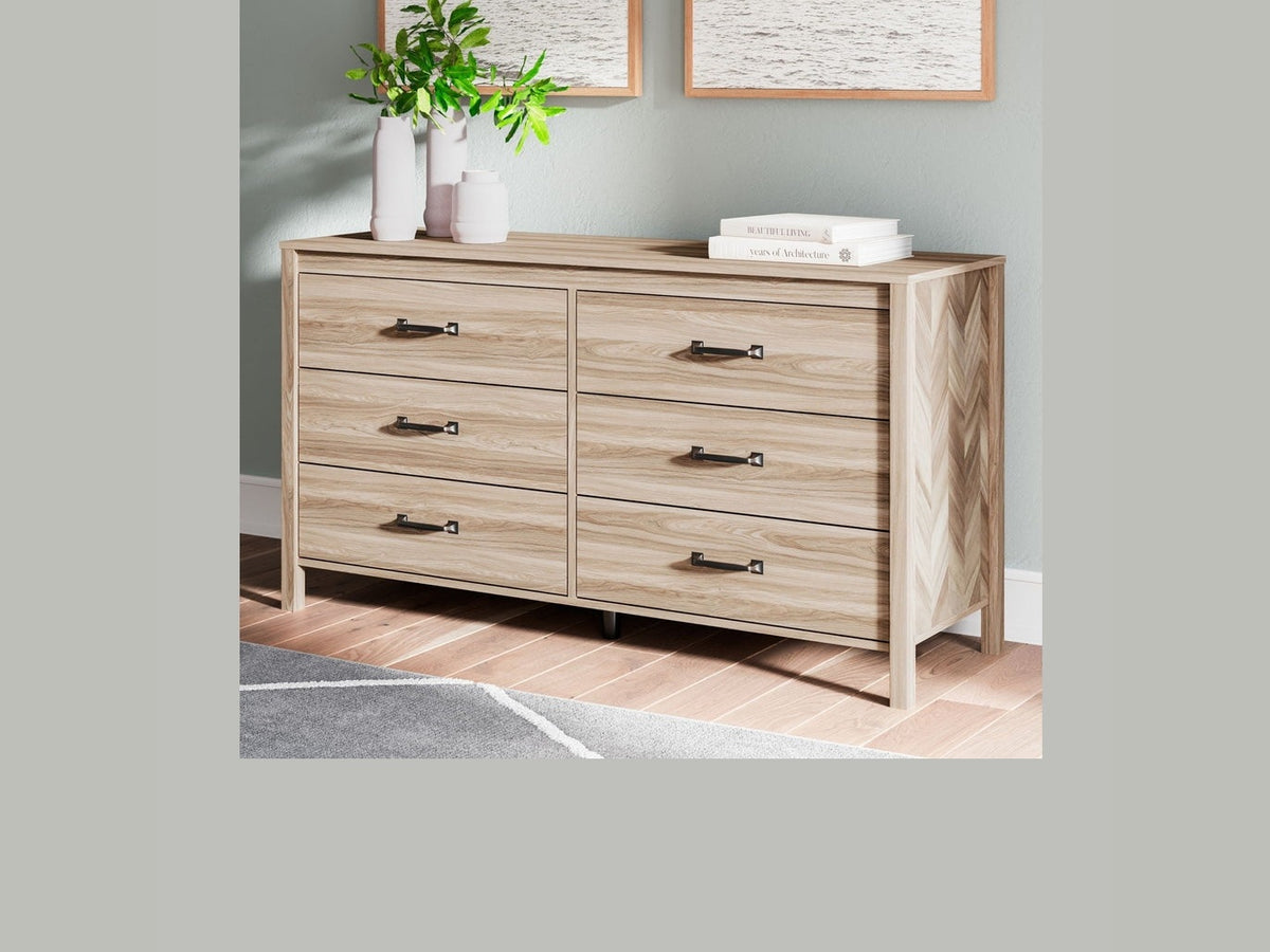 Battelle - Six Drawer Dresser - Tan