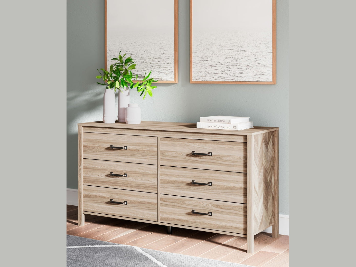 Battelle - Six Drawer Dresser - Tan