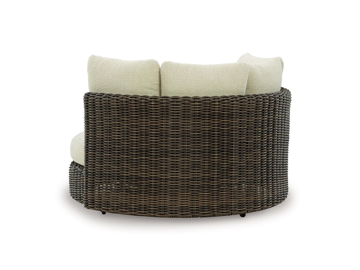 Kimora - Swivel Lounge Chair With Cushion - Beige / Dark Brown