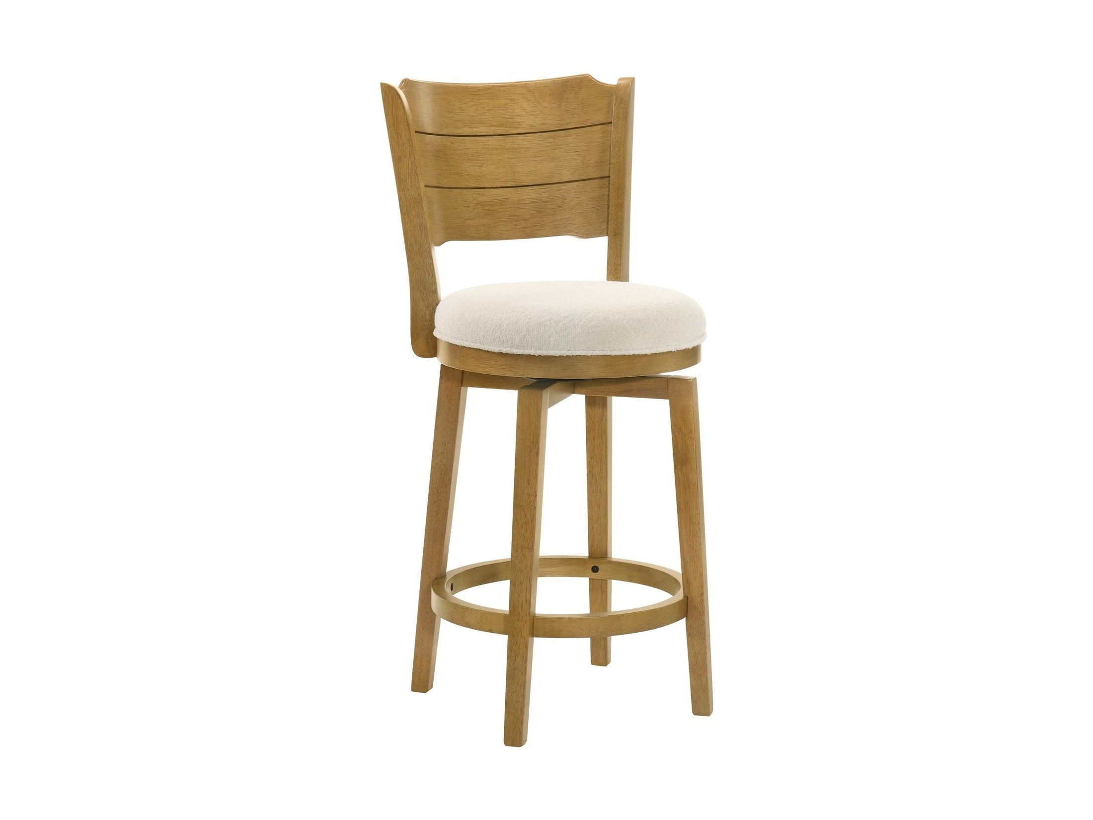 Winsley - Coastal Modern Swivel Wood Counter Height Kitchen Bar Stool