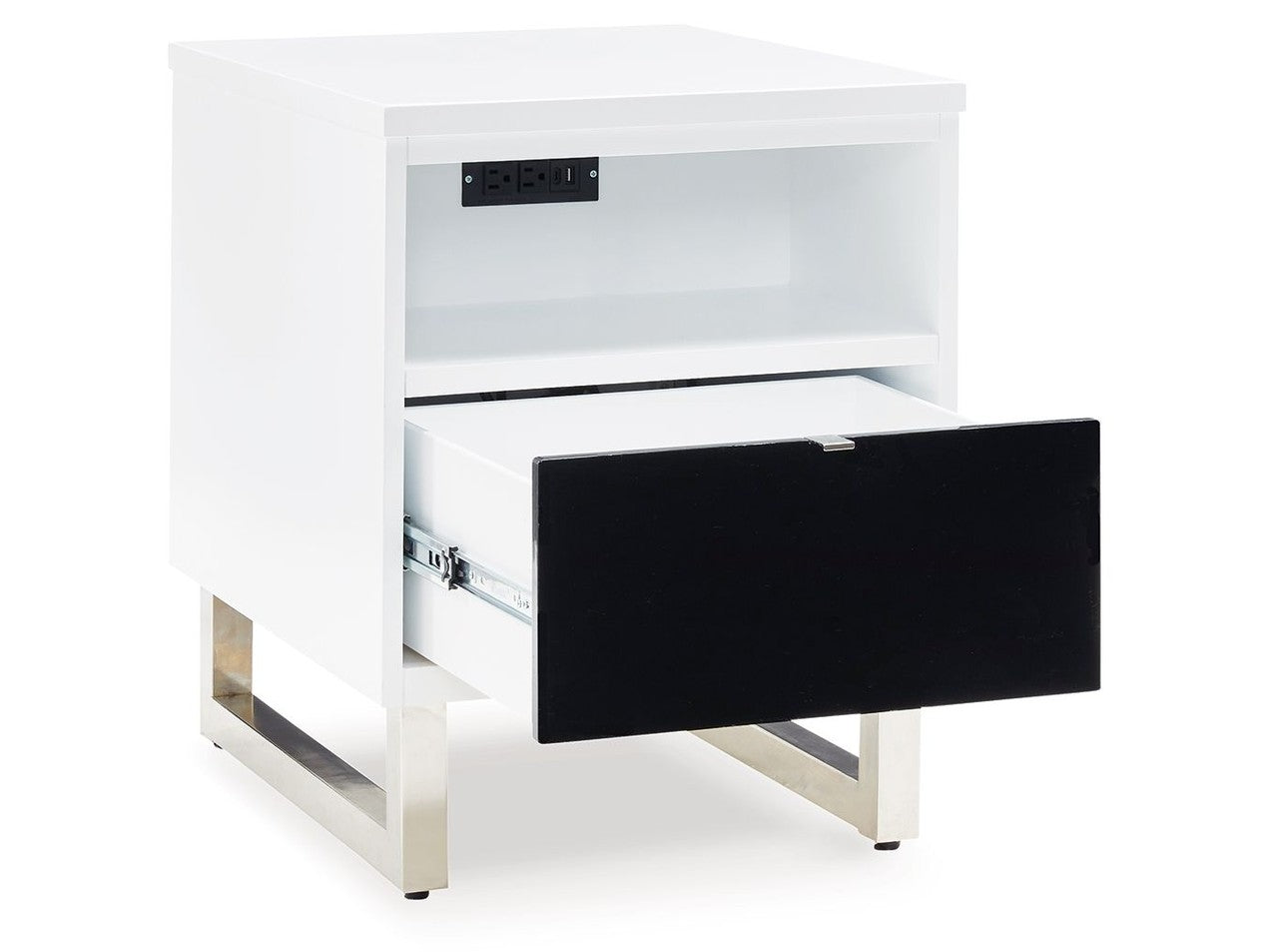 Gardoni - Chair Side End Table - White / Black