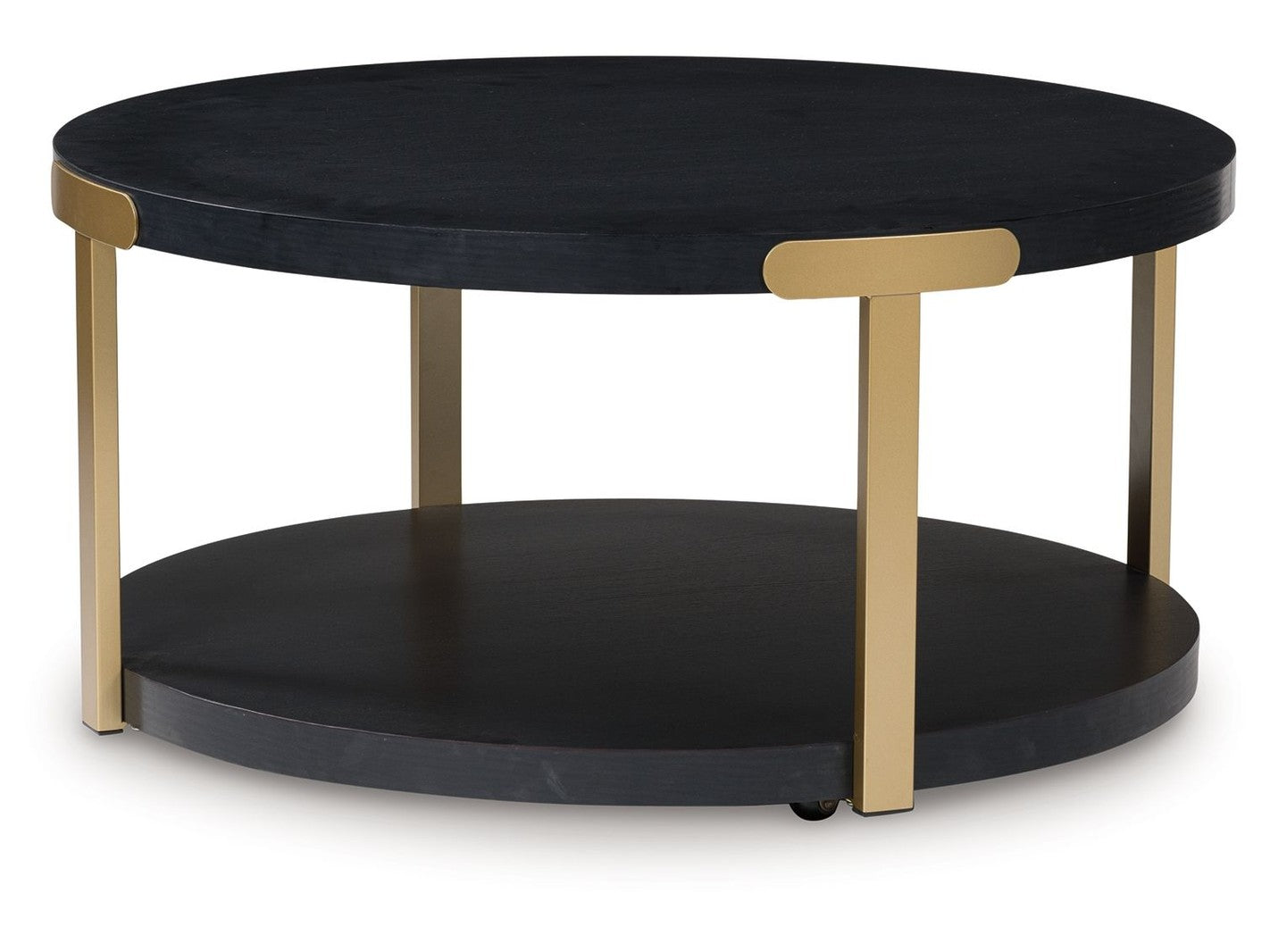 Shylore - Occasional Table Set (Set of 3) - Black / Brass Finish