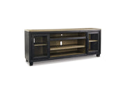 Foyland - XL TV Stand w/Fireplace Option - Black / Brown