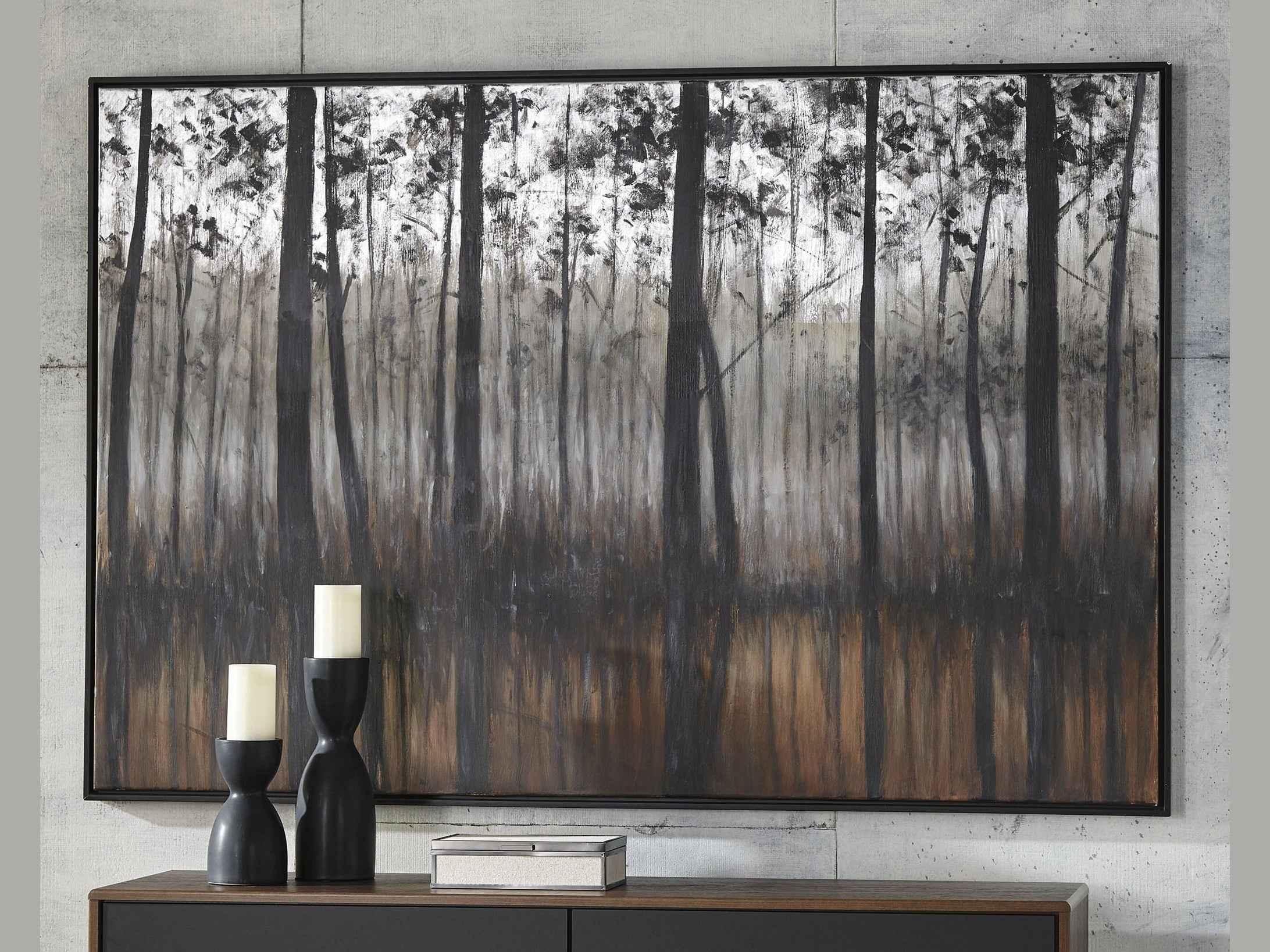 Philyra - Wall Art - Black / Orange / Silver