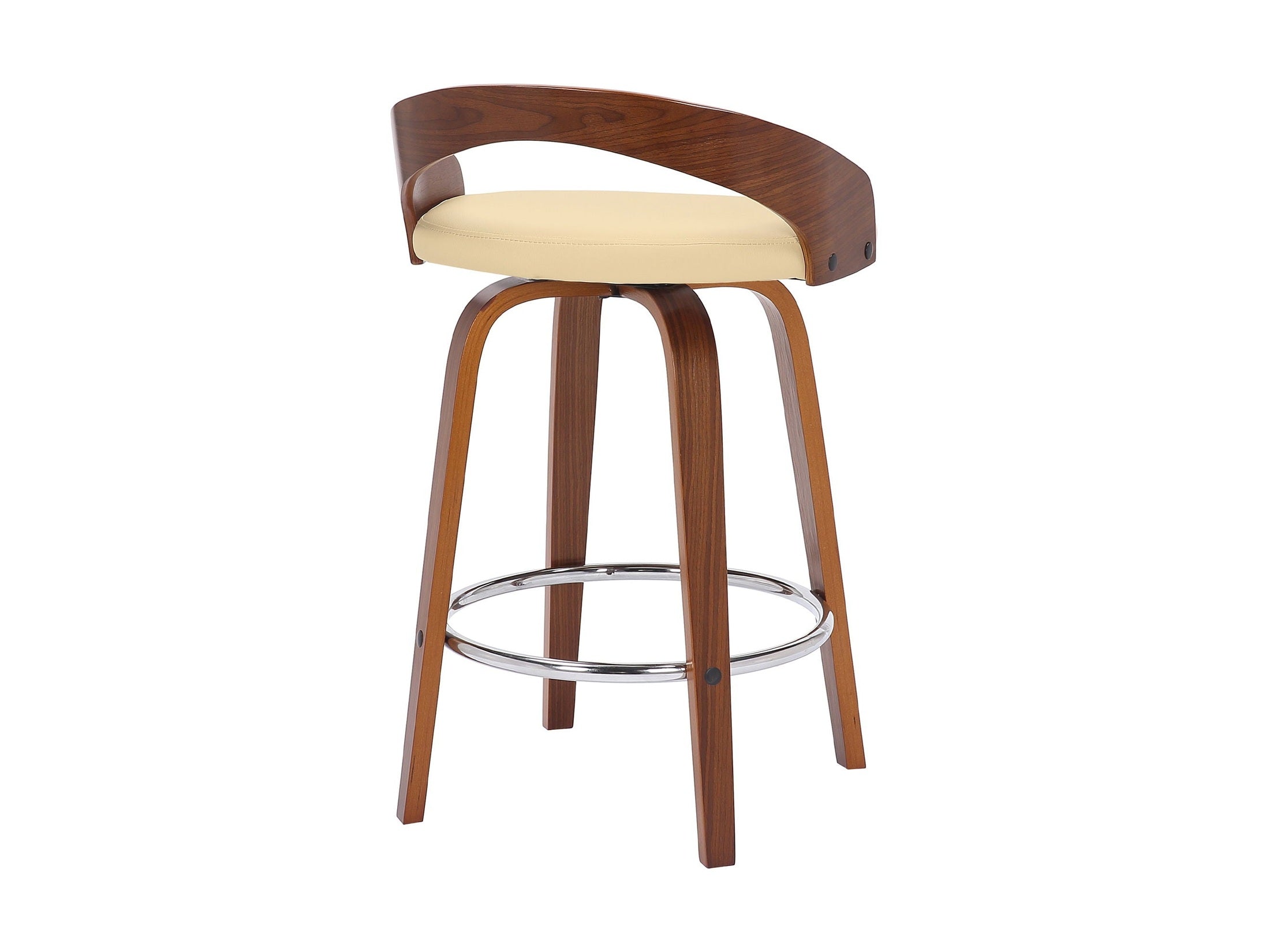 Sonia - 26" Counter Height Swivel Bar Stool - Walnut Wood