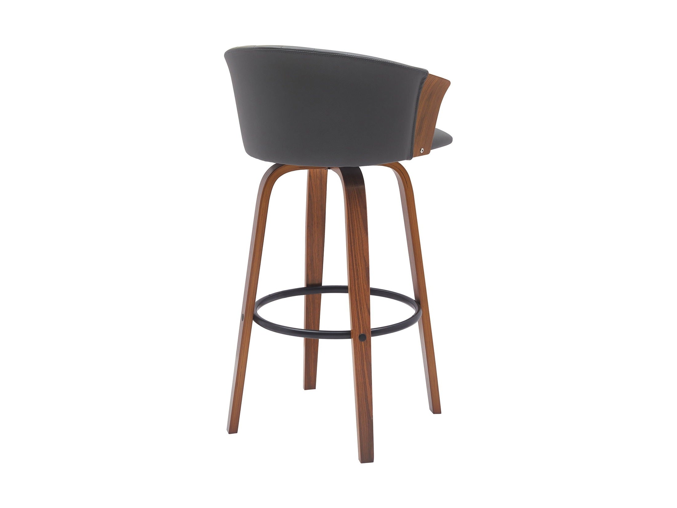 Diana - Swivel Walnut Wood Faux Leather Counter Stool