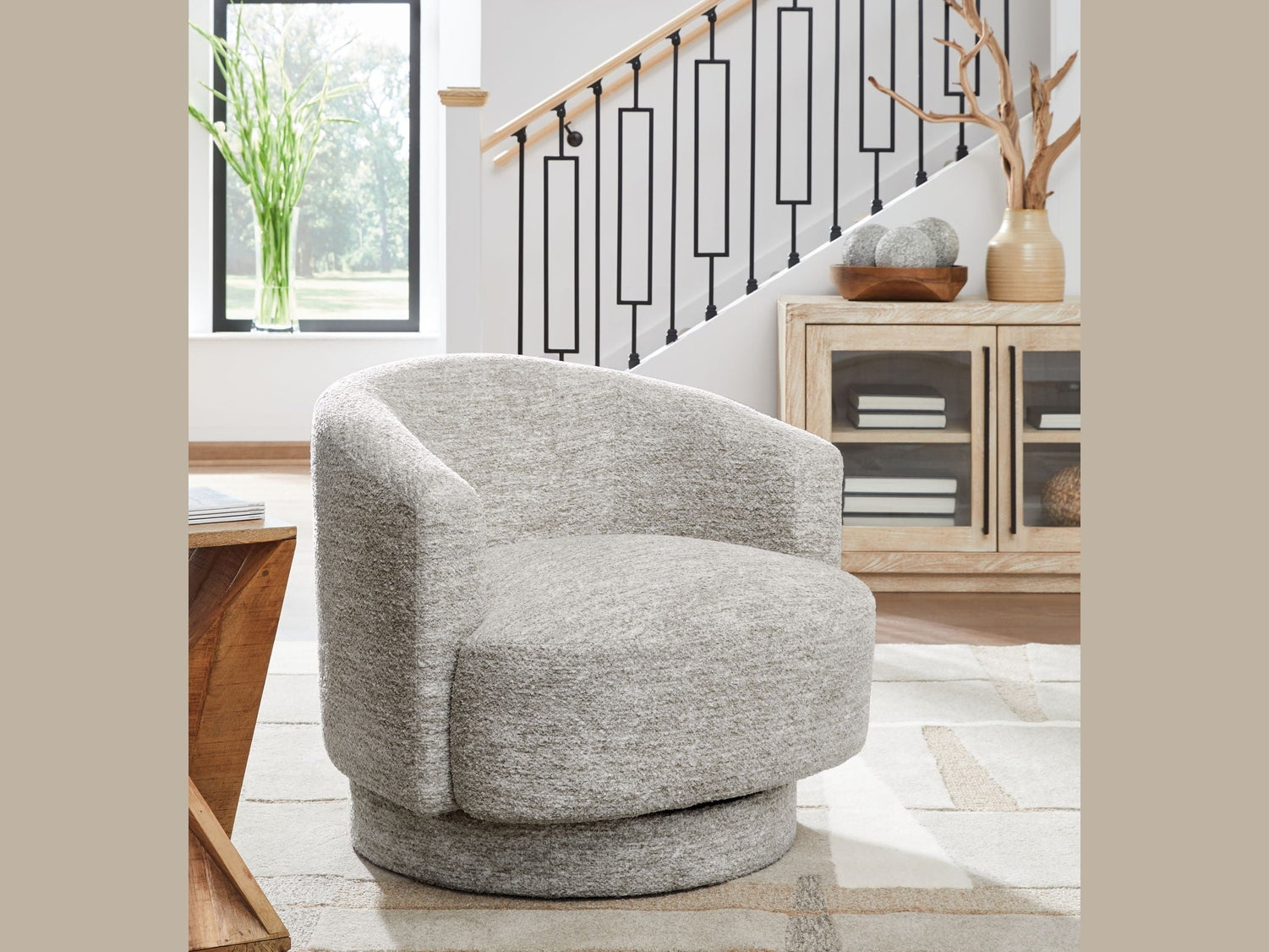 Wardsor - Swivel Chair - Stone
