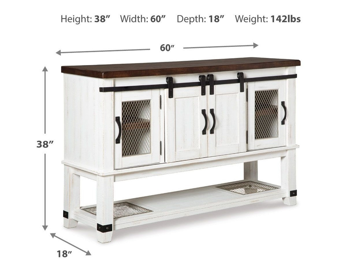 Valebeck - Dining Room Server - White / Brown