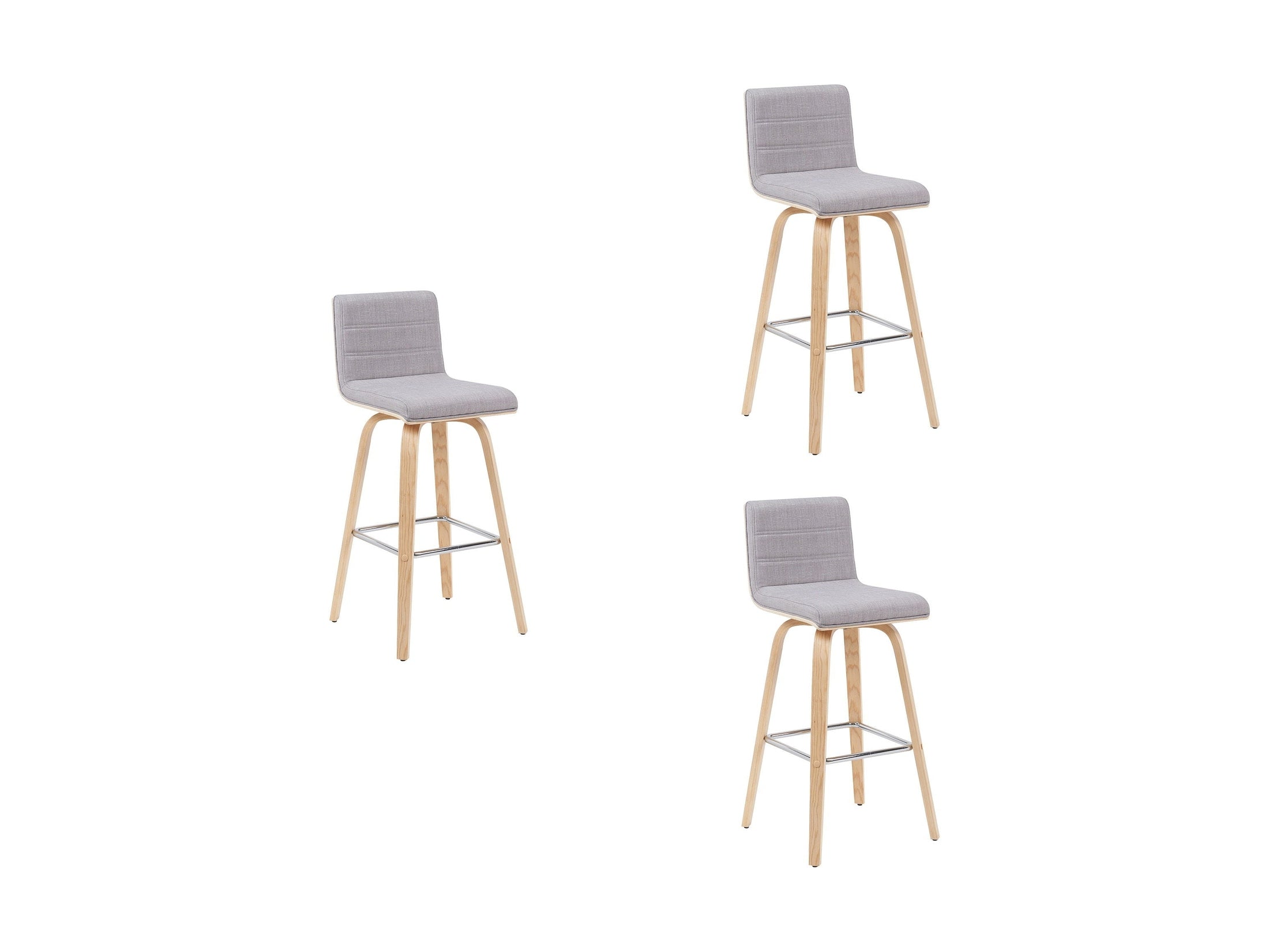 Vienna - Modern Swivel Bar Height Stool - Patterned Oak Wood Frame