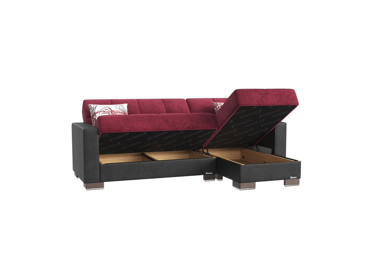 Ottomanson Armada - Upholstered Convertible Chaise Lounge With Storage - Microfiber
