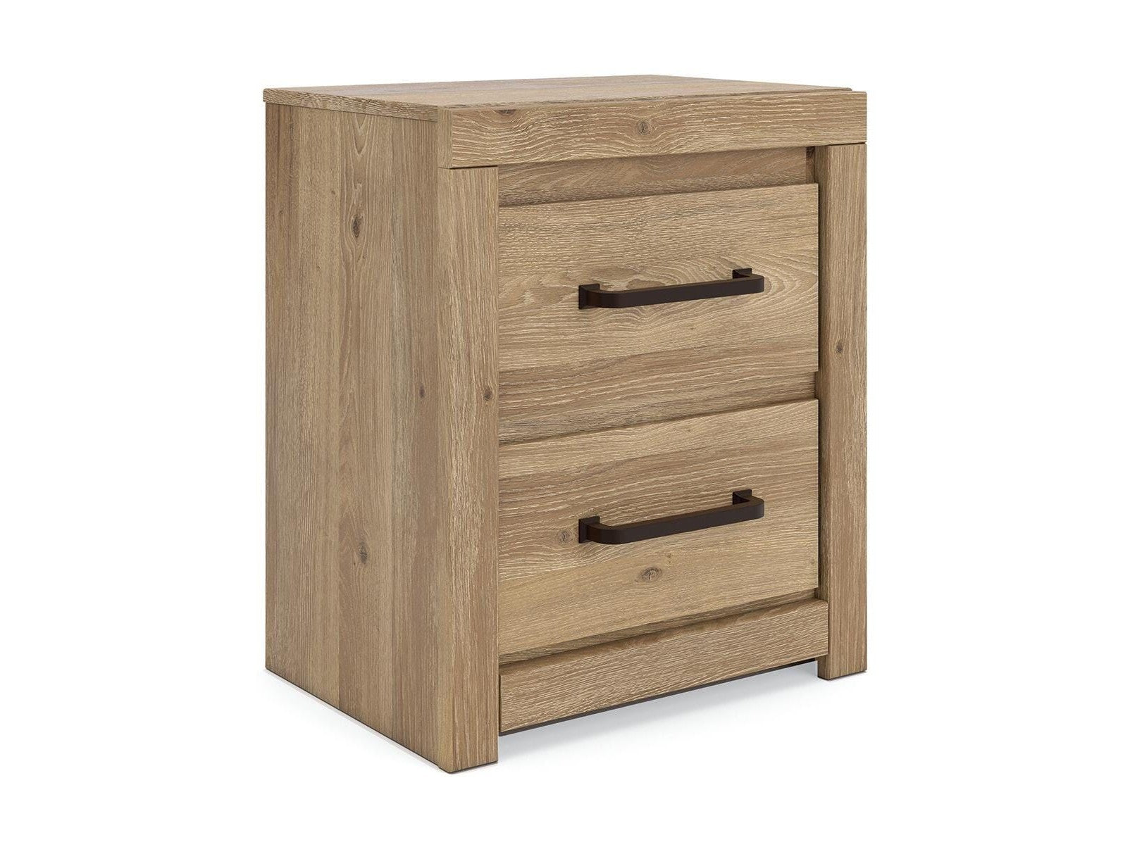Brozmont - Two Drawer Night Stand - Tan