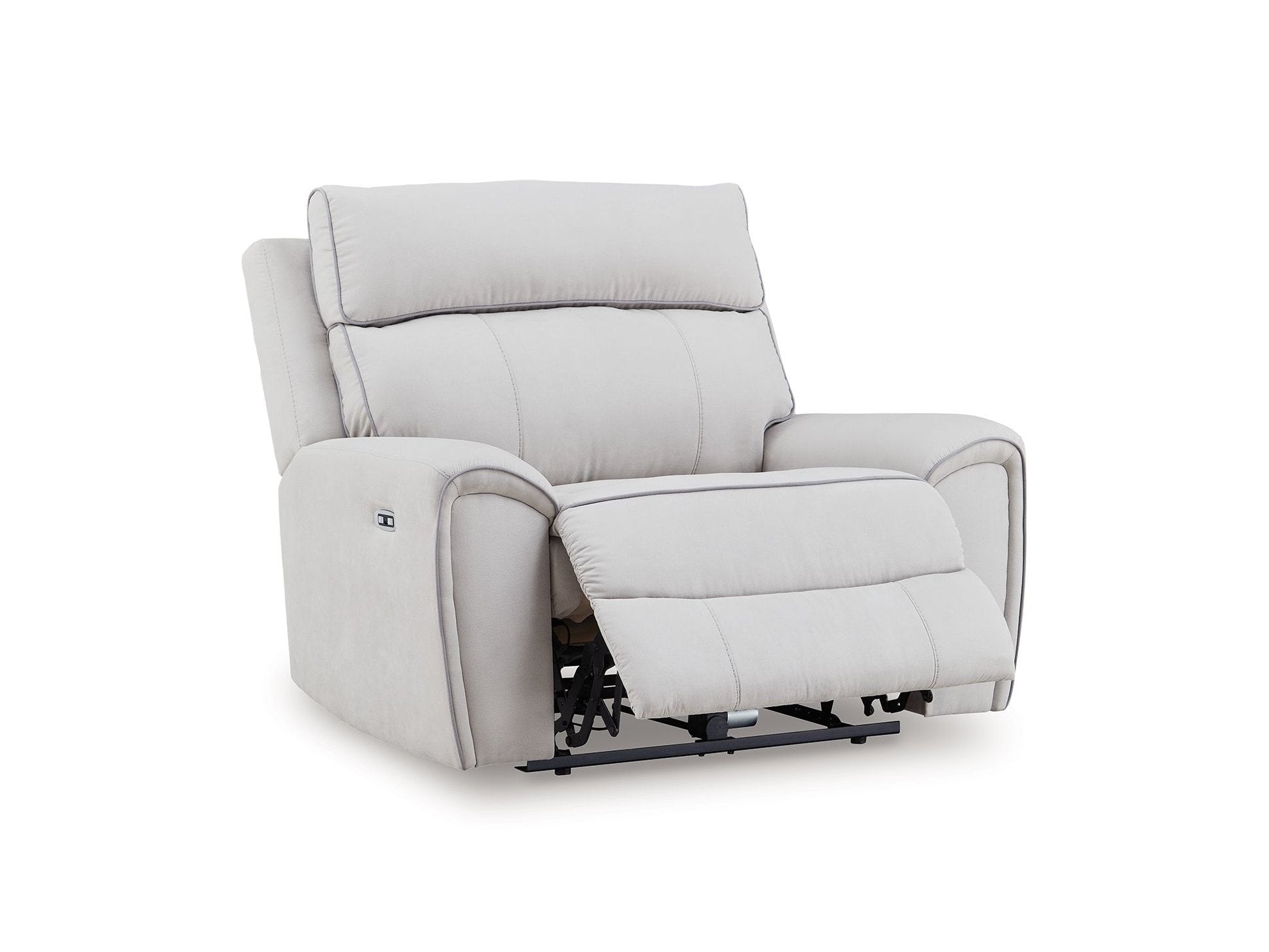 Social Pointe - Power Recliner / Adjustable Headrest - Pearl / Ash