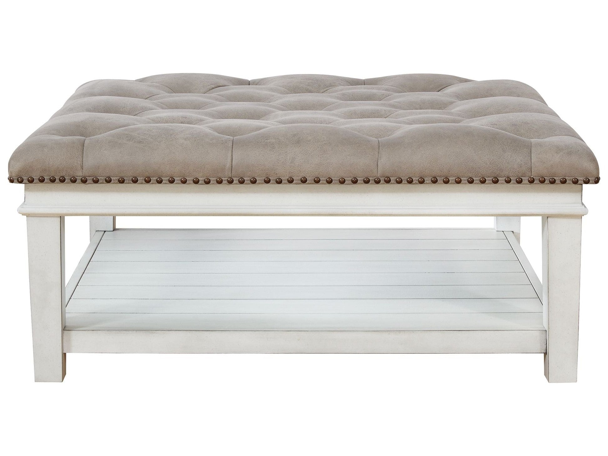 Kanwyn - Uph Ottoman Cocktail Table - Whitewash
