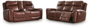 Bexhurst - 2 Pc. - Power Reclining Sofa And Loveseat - Mahogany