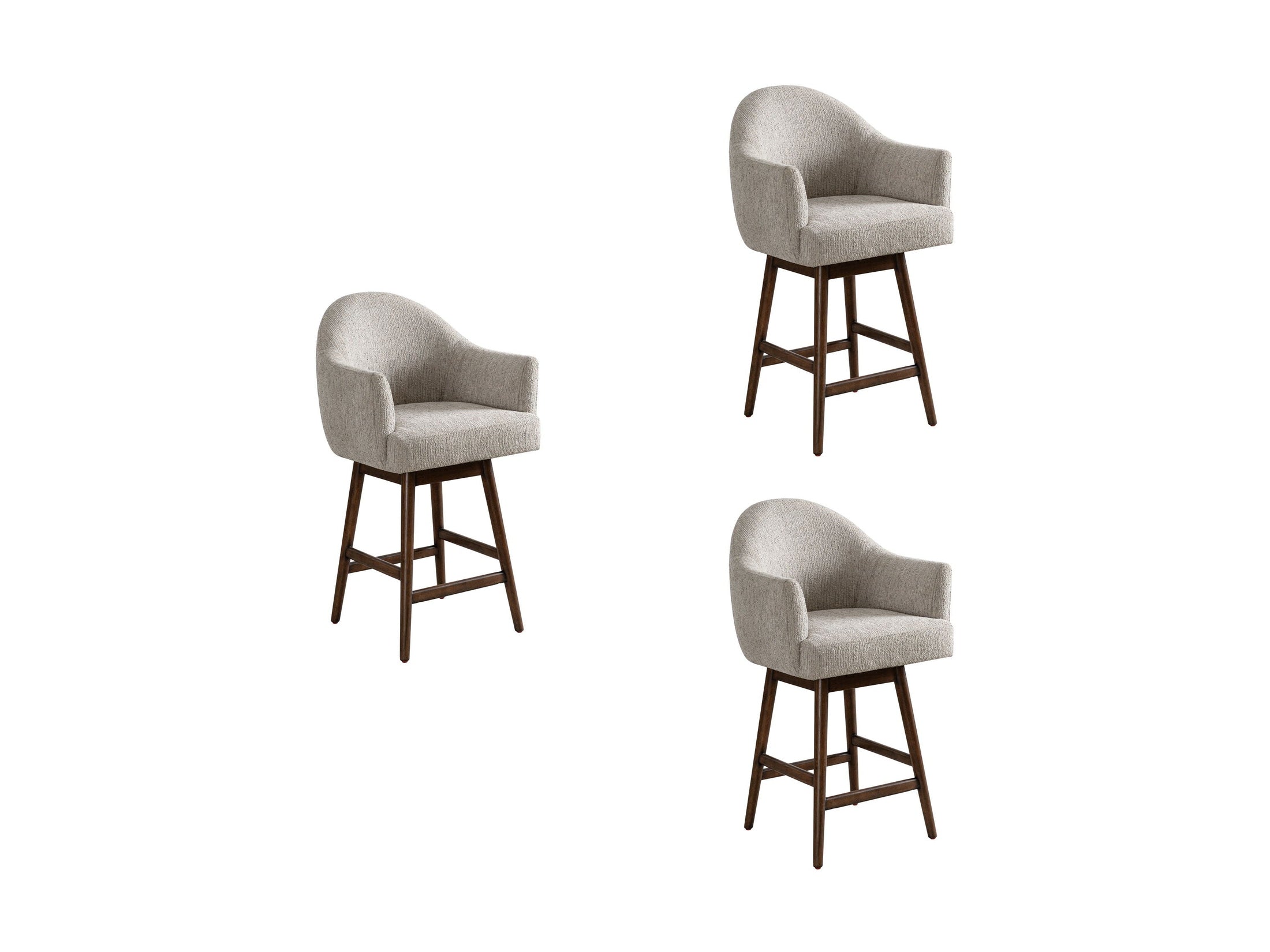 Jaxon - Brown Solid Wood Upholstered 26" Counter Height Swivel Barstool