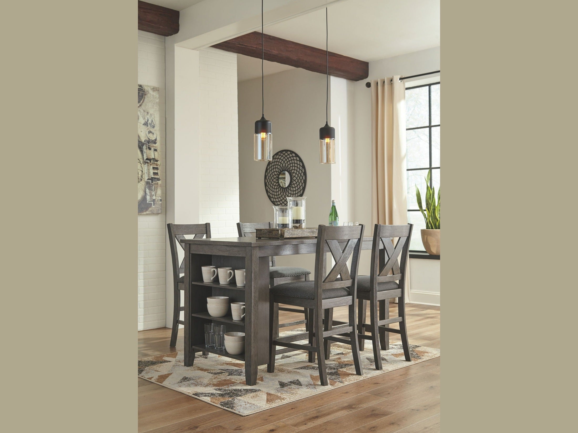 Caitbrook - Rectangular Counter Table Set