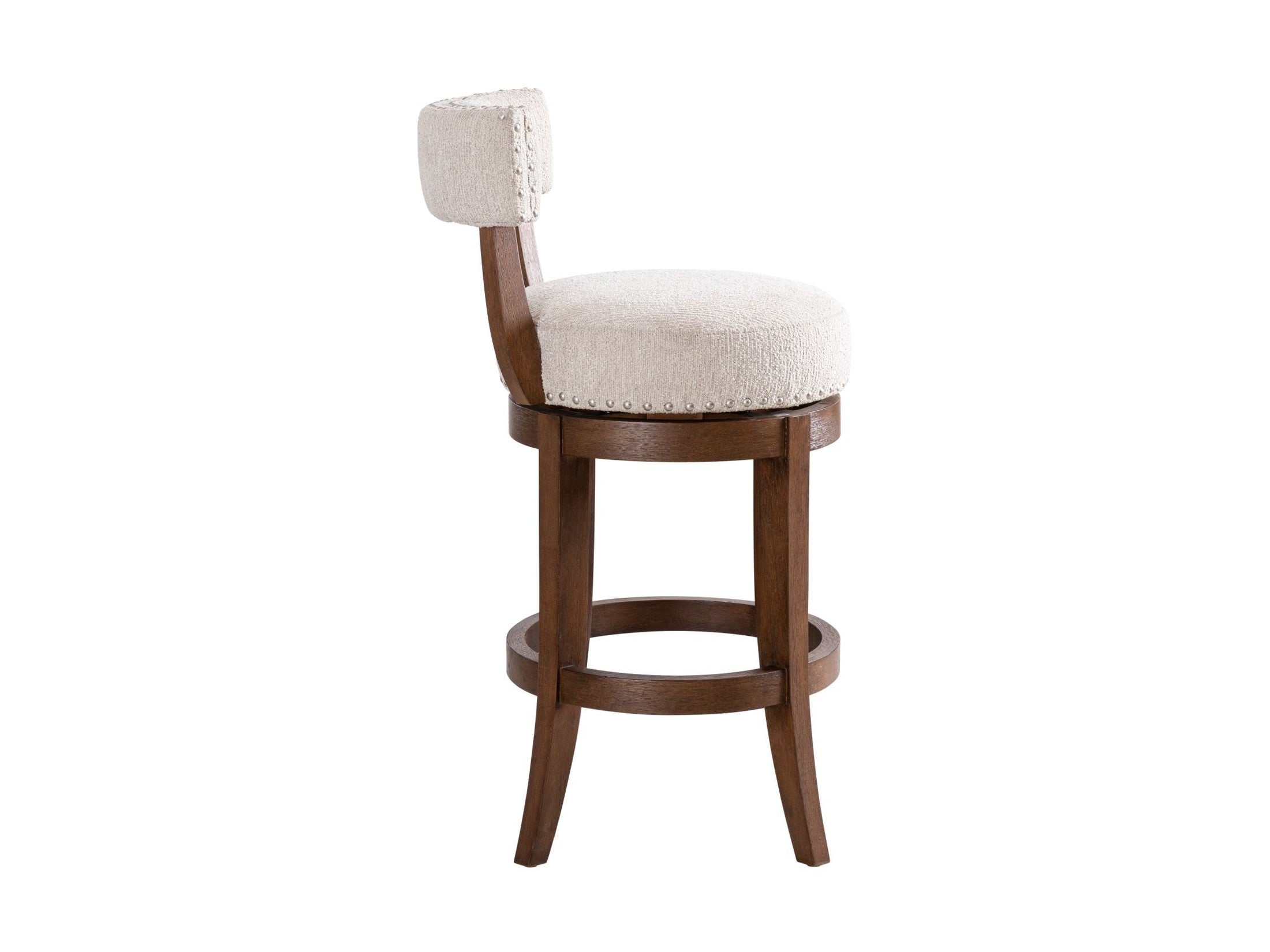 Mystic - Solid Wood Upholstered 26" Counter Height Swivel Barstool