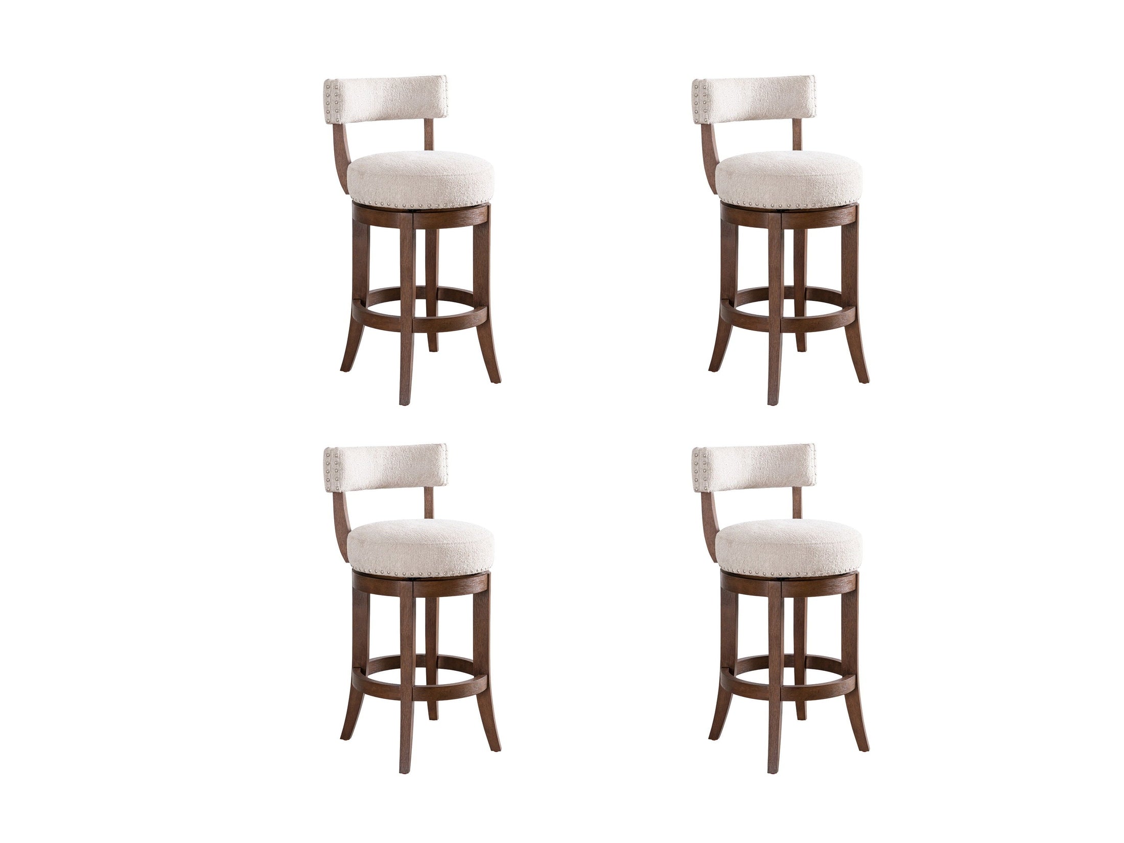 Mystic - Solid Wood Upholstered 26" Counter Height Swivel Barstool