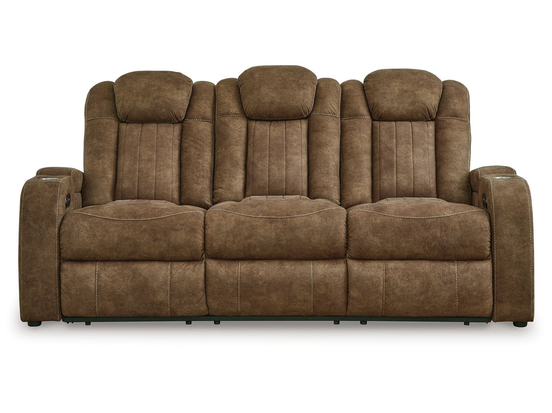 Wolfridge - Power Reclining Sofa With Adj Headrest - Brindle