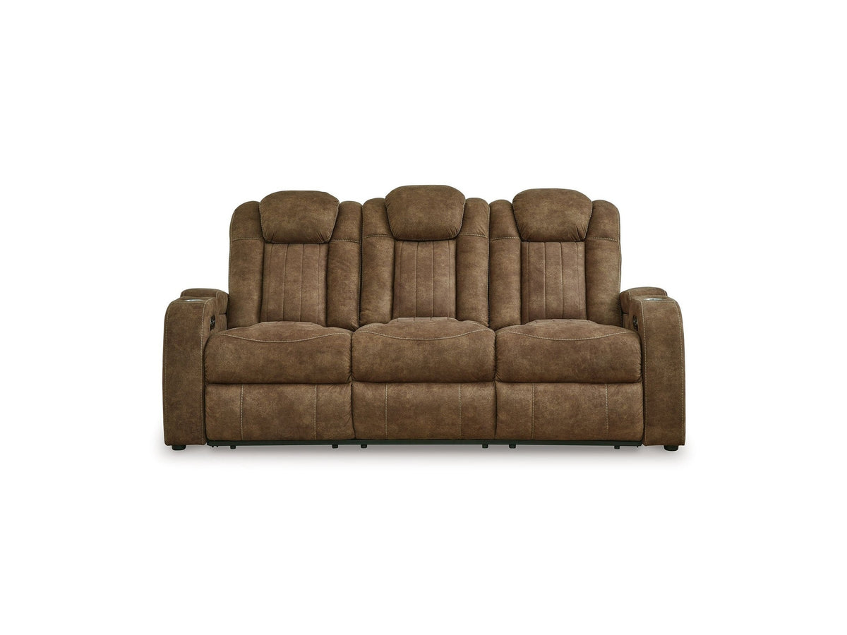 Wolfridge - Power Reclining Sofa With Adj Headrest - Brindle