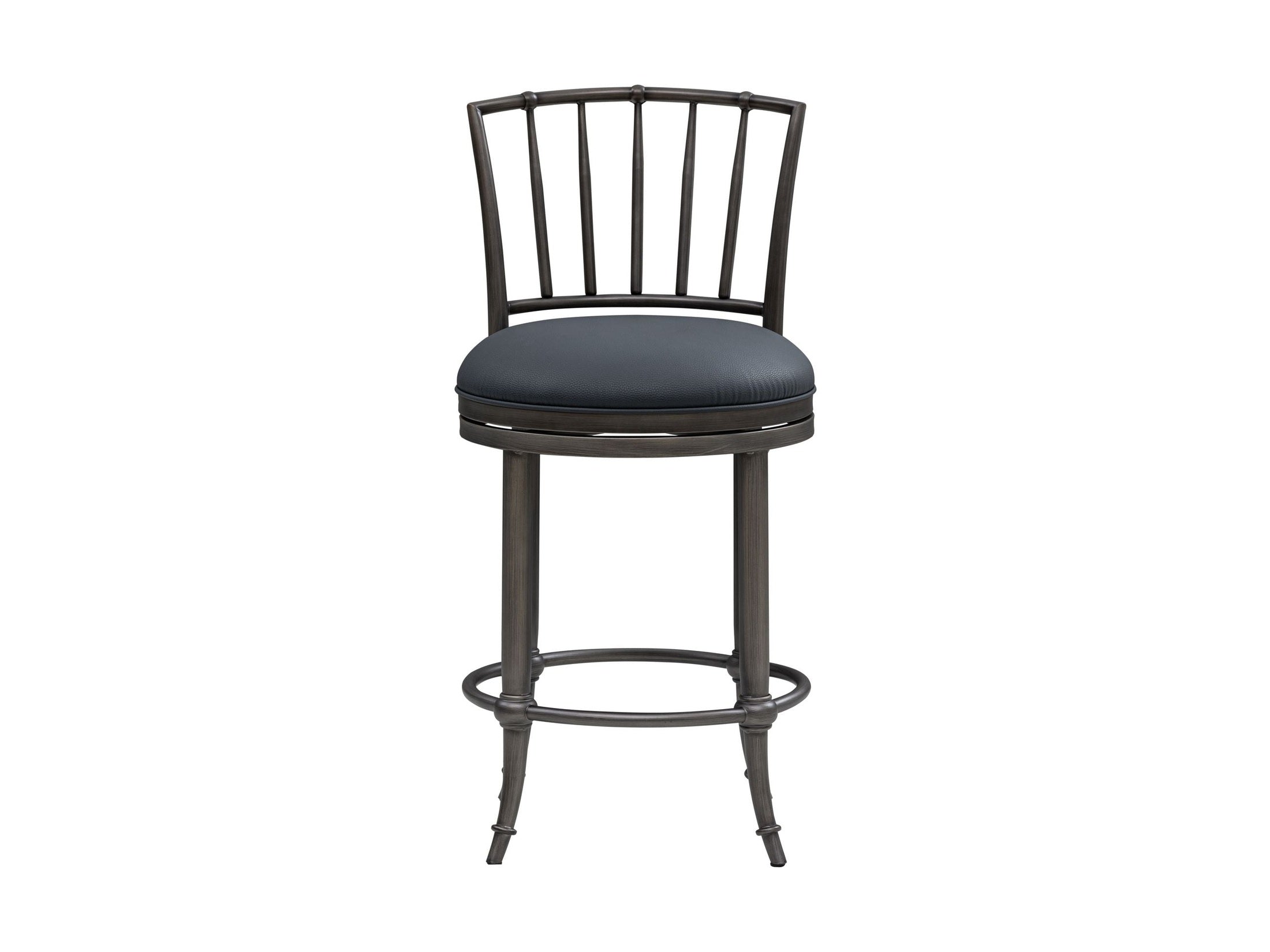 Vince - Commercial Grade Steel Frame Faux Leather Upholstered Swivel Counter Height Barstool