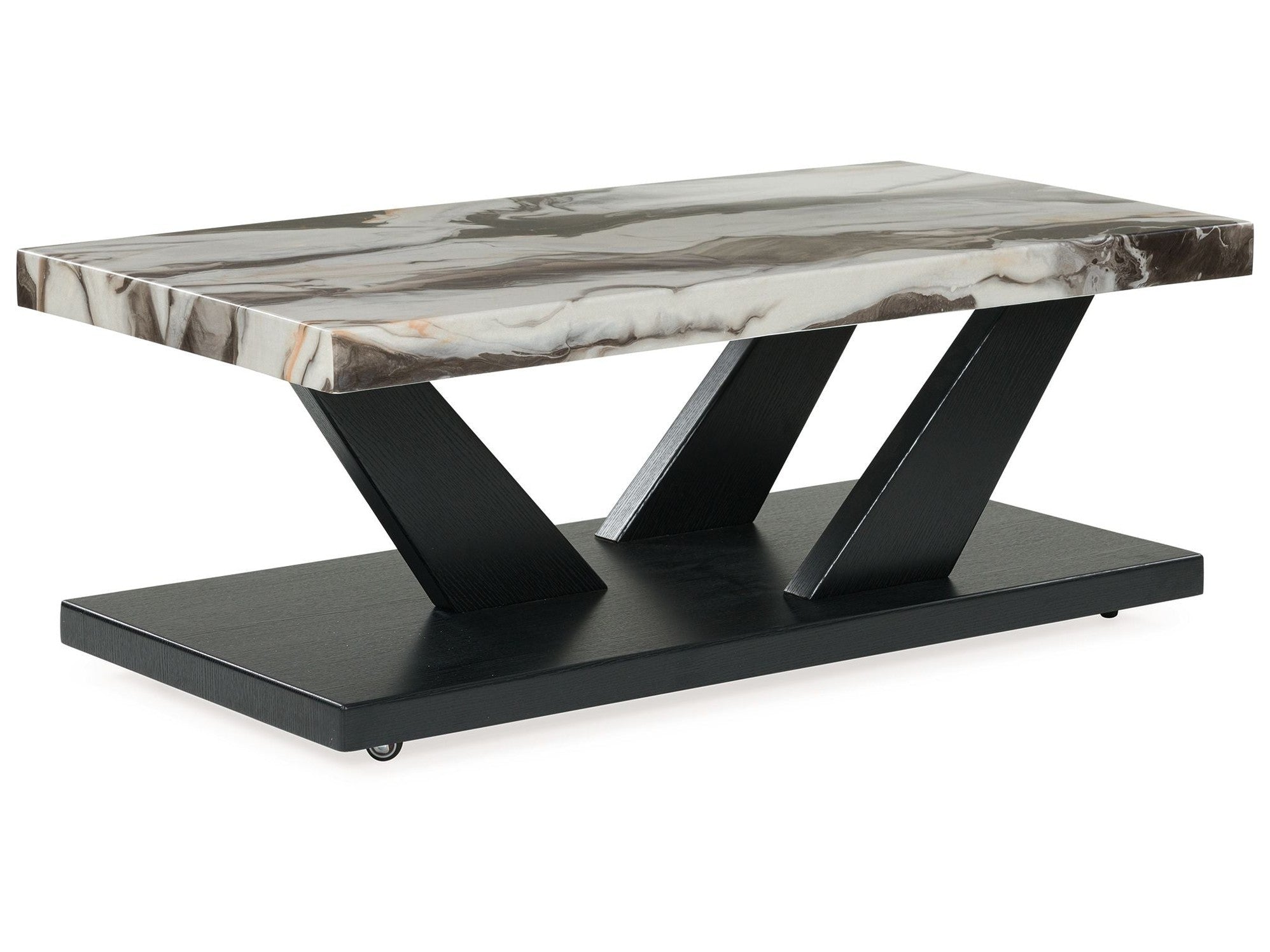 Cendill - Occasional Table Set (Set of 3) - Dark Brown / White / Black