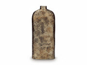 Rustic metal bottle on a white background