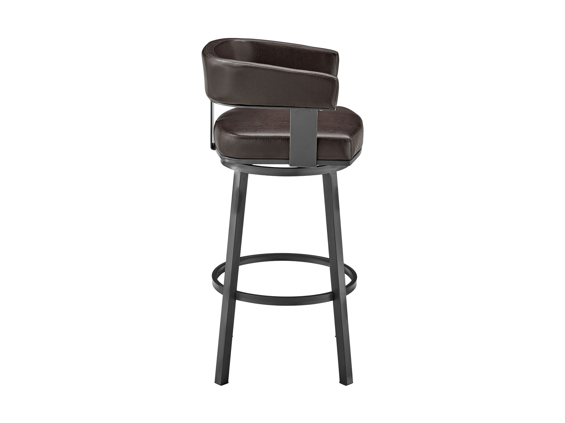 Cohen - 26" Counter Height Swivel Bar Stool - Java Brown Finish And Faux Leather