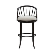 Luther - Commercial Grade Steel Frame Fabric Upholstered Swivel Bar Height Barstool